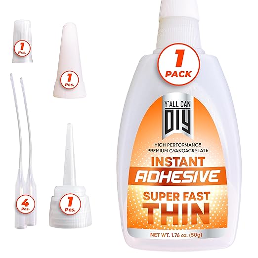 1.76 Oz. (50g) CA Glue - Thin Cyanoacrylate Based Super Glue for Woodworking - Model Car Adhesive, Strong Bonds in Model Airplane, Wood Projects. Fast Drying, Instant Wood Bond