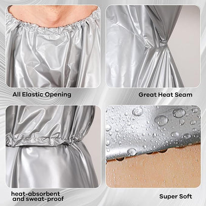 Sauna Suit, Lightweight Sauna Sweat Suit, Anti Rip Sweats Suit for Men Women, Gym Fitness Workout Suits Top Pants