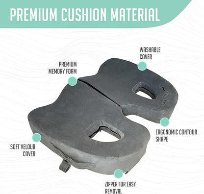 Premium Foldable Piriformis Cushion - Piriformis Pain and Sciatic Pain Relief Cushion - for Home & Office Use, Perfect for Travel or Driving