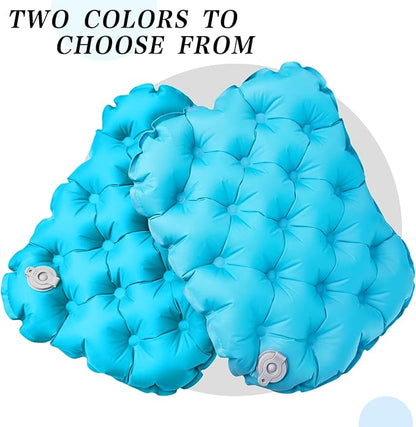 Inflatable seat Cushion-Travel Cushion Lnflatable Portable Air Sitting Pad for Stadium Camping OfficeCan also be used for lumbar and back support Lightweight Waterproof Camp Chair Accessories blue