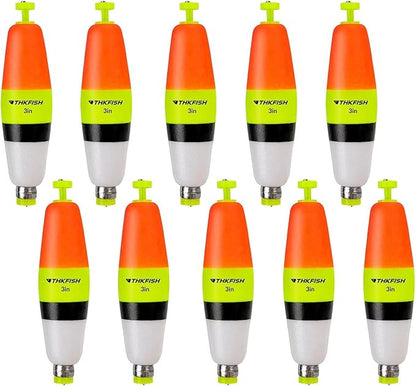 THKFISH Fishing Bobbers 5PCS EVA Foam Round Floats Red/Green Snap-On Spring Fishing Buoy Accessories for Freshwater Saltwater