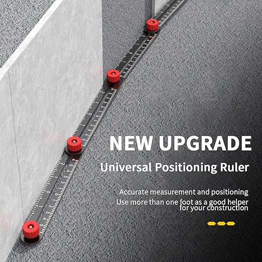 FJNATINH FJNATINH Multi Angle Measuring Ruler, 16-Sided Angle Measurement Tool with Hole Punch Locator, Aluminum Alloy Adjustable Multi-Function Bend Ruler (16-Sided)