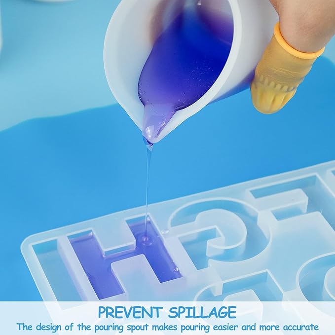 Creahaus Silicone Measuring Cups Tool Kit for Resin, Non-Stick 250 & 100ml Epoxy Mixing Cups, Reusable Resin Supplies with Silicone Mat, Stir Sticks, Pipettes, Cups for Molds, Jewelry Making