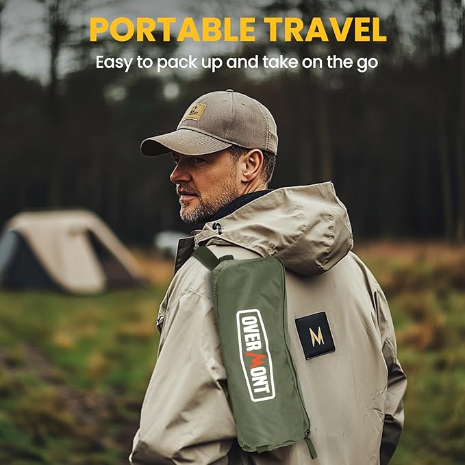 Overmont Ultralight Portable Camping Chair- Lightweight Folding Backpacking Chair, Support up to 330Lbs Compact Beach Chair for Adults with Carry Bag for Backpack Hiking Fishing Outdoor Camp Travel