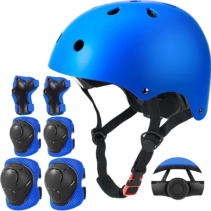 Kids Bike Helmet Set, CPSC Certified with Knee Pads Elbow Pads Wrist Guards,Adjustable Helmet for Ages 3-5-8-15 Toddler Kids&Youth,Bicycle Skateboarding…