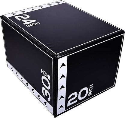 BalanceFrom 3-in-1 Foam Plyometric Jump Box for Home Gym with Multiple Height Options – Versatile Plyo with Non-Slip Surface for Strength, HIIT, Step-Ups, and Agility Training