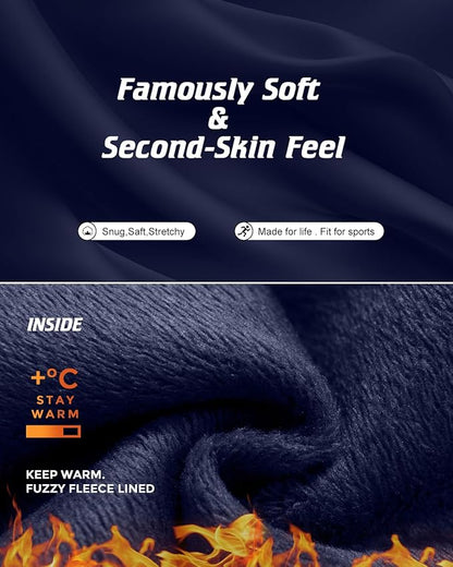 CL convallaria Long Johns Thermal Underwear for Men Soft Fleece Lined Base Layer Cold Weather Top Bottom Gift Set