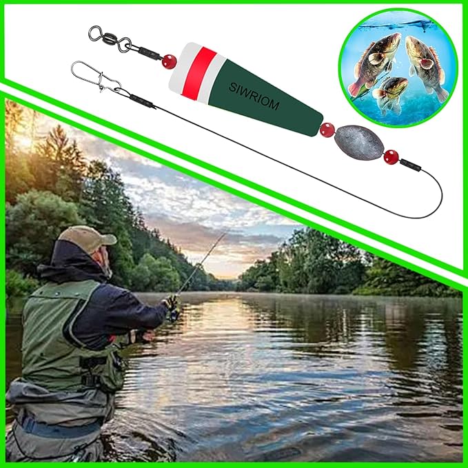 Popping Corks Floats for Saltwater Fishing Bobber, 4PCS Weighted Bobbers Inshore Fishing Popping Cork Float Rig Rattle Popper for Redfish Speckled Trout Sheepshead Flounder Fishing Tackle