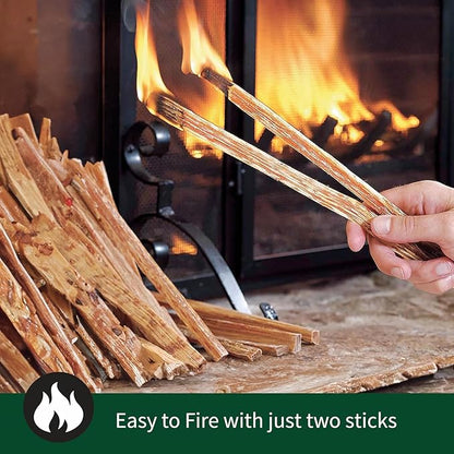 Plow & Hearth 2 LBS Fatwood Fire Starter Sticks Organic Kindling, Easy Ignition Fat Wood, All Natural Firestarters for Fire Pit, Wood Stoves, Fireplaces, Campfires, Bonfires, BBQ