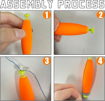 15 PCS Fishing Bobbers Floats EVA Foam Weighted Bobbers Snap-On Peg Floats Oval Fishing Bobbers for Bass Trout Crappie