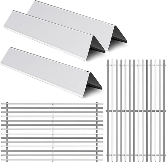 17.5” Grill Grates Replacement for 7637 7635 Weber Spirit I Spirit II E-210, S-210, E-220, S-220 With Front-Mounted Control Panels,Flavorizer Bars Cooking Grid Parts 2 Burners Spirit 200 Series