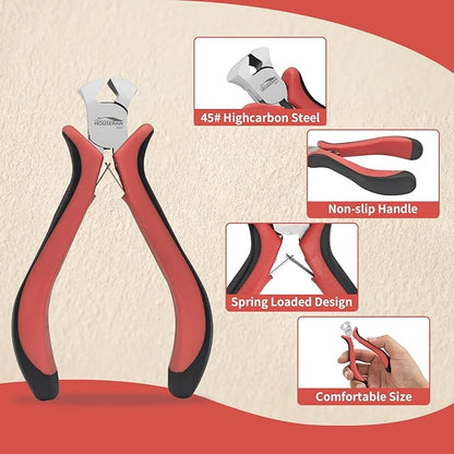 End Cutting Pliers 4"-5 Pack End Cutting Pliers for Jewelry Making with Spring Loaded for DIY, Craft, Repairing