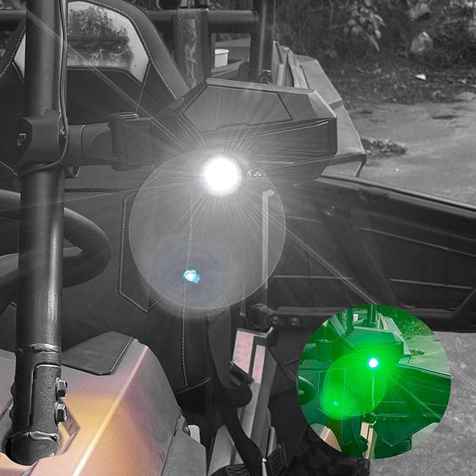 SUNPIE Mirrors for UTV w/LED Lights turn signals for Roll Bar 1.5 to 2inch Compatible with Polaris RZR Can-Am Pioneer Talon Kawasaki Teryx Mule, UTV Accessories Mirror