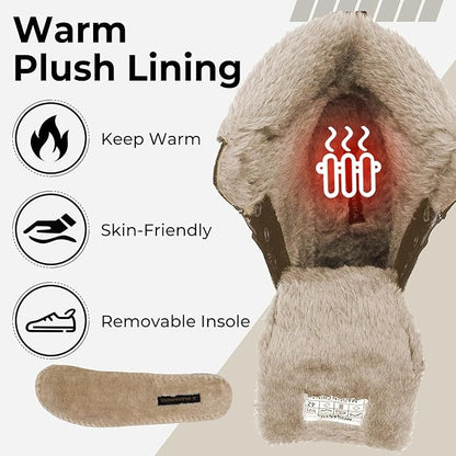 Mishansha Men's Waterproof Snow Boots, Insulated Warm Lined Winter Boot for Cold Weather, Non-Slip Outdoor Trekking Hiking Shoes Size 4-13.5