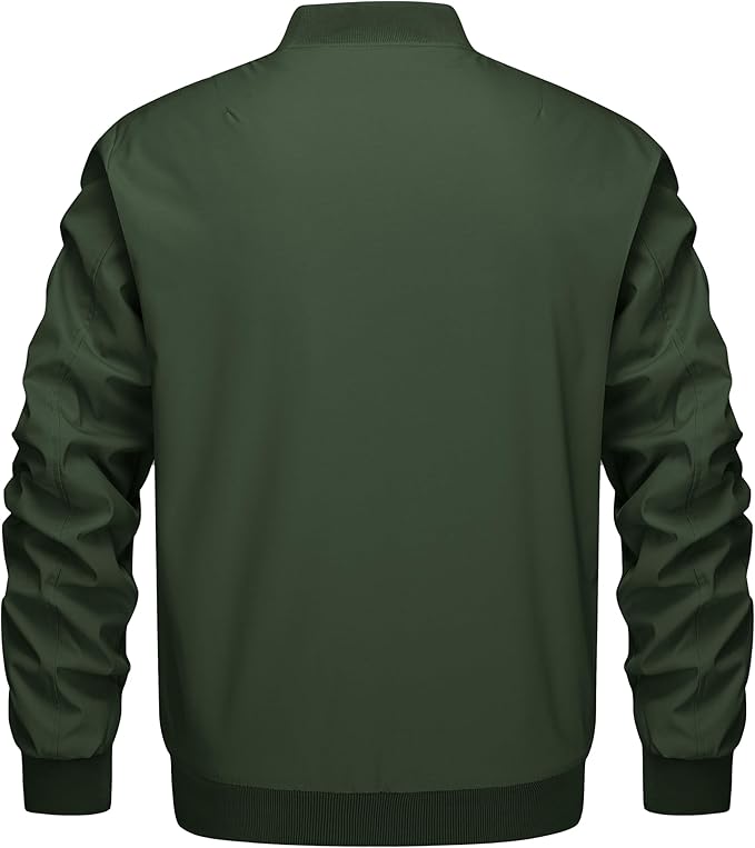 KEFITEVD Men's Jacket Casual Windproof Bomber Jackets Full Zip Windbreaker Warm Winter Padded Coats