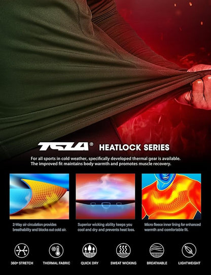 TSLA Men's Thermal Long Sleeve Compression Shirts, Athletic Base Layer Top, Winter Gear Running T-Shirt