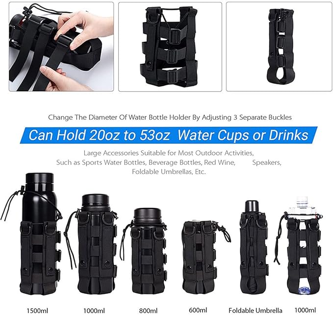 Belt Water Bottle Holder Bag Belt Carry Pouches Carriers for Camping Hiking Travelling Water Bottle Sleeve