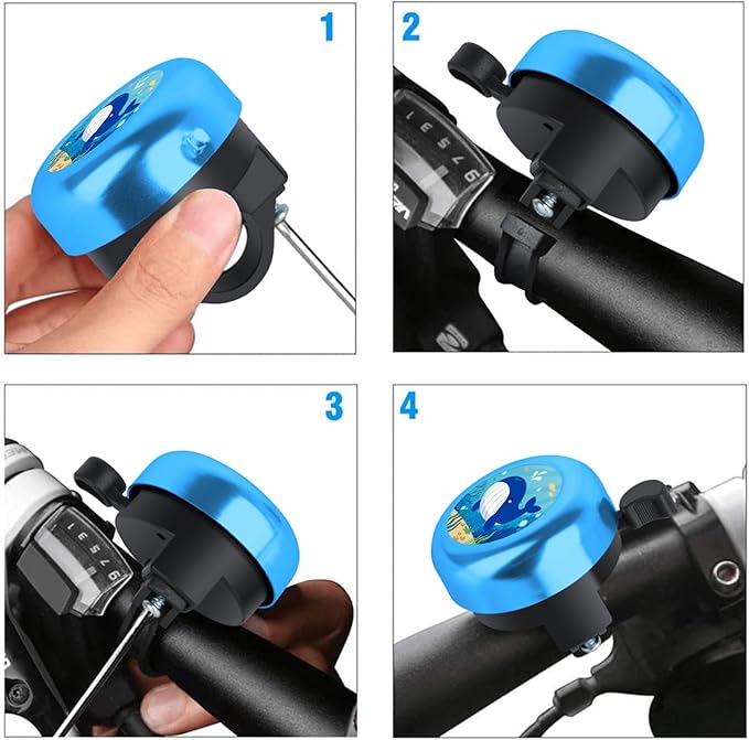 MZELQ Bicycle Bell Cute Clear Sound Adjustable Size Aluminum Bike Accessories Bell Ring for Girls Women Kids Adults