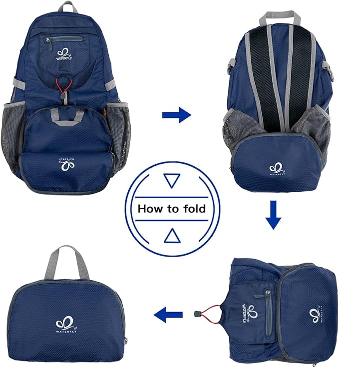 WATERFLY Small Lightweight Packable Backpack: 20l Ultra Light Foldable Travel Hiking Camping Daypack Day Pack for Man Woman