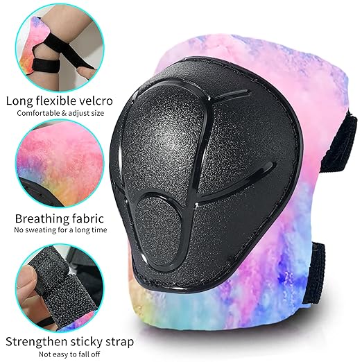 Gradient Color Kids Protective Gear Set Knee Pads for Kid 2-14 Years,W/ Adjustable Strap Kids/Youth Knee Pads Elbow Pads Wrist Guards Set for Inline Roller Skates,Cycling,BMX Bike,Skateboard,Scooter