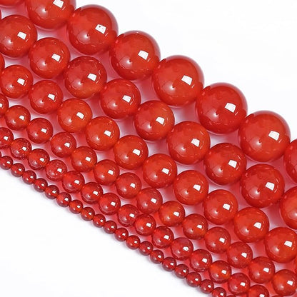 4MM 86PCS Natural Stone Red Agate Loose Beads for Jewelry Making DIY Bracelet Semi Precious 1 Strand