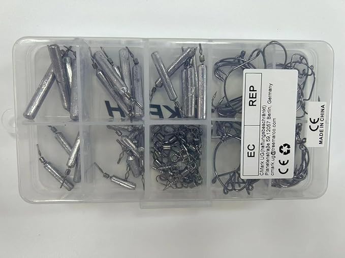THKFISH Fishing Weights Sinkers Set, 60PCS Fishing Sinker Drop Shot Weights Kit,Drop Shot Rig Wacky Hooks for Saltwater Freshwater Bass Fishing