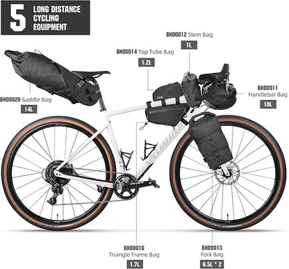 Bicycle Frame Bag Bike Triangle Bag Waterproof Bike Bag 1.7L with Dual Side Mesh Pockets for MTB Road Bike Cycling Commuting and Outdoor Adventures