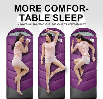 Sleeping Bags for Adults Cold Weather,Portable, Waterproof,Lightweight Sleeping Bag for Tall Girls Boys with Compression Sack for Warm Camping, Hiking, Outdoor & Indoor