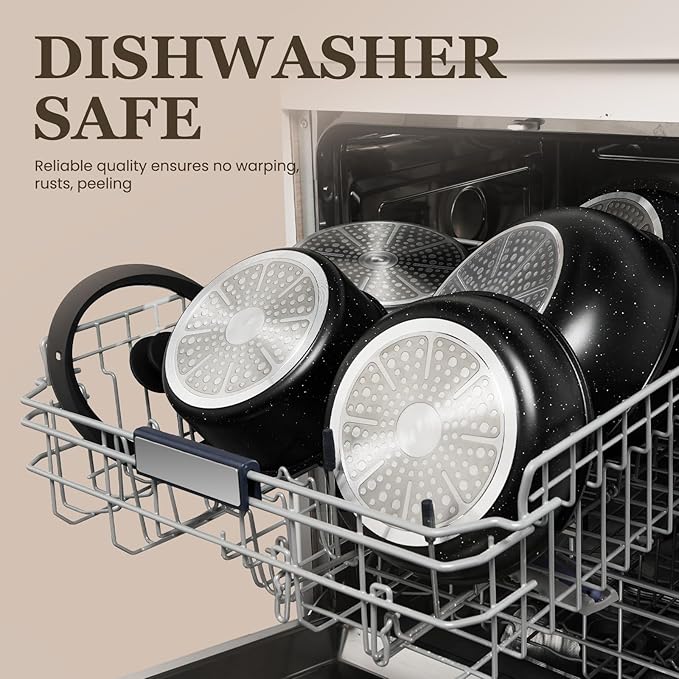 KIKCOIN Pots and Pans Set, 30 Pack Nonstick Cookware Set Detachable Handle, Induction RV Kitchen Cooking Set with Removable Handle, Frying Pans, Casserole - Dishwasher/Oven Safe, PFOA Free