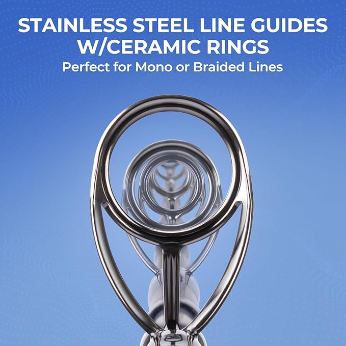KastKing Centron Fishing Rod and Reel Combo, Spinning & Baitcasting Combos, IM6 Graphite 2Pc Blanks, Stainless Steel Guides with Ceramic Rings, Contoured EVA Handles & Fighting Butt
