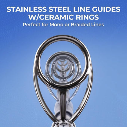 KastKing Centron Fishing Rod and Reel Combo, Spinning & Baitcasting Combos, IM6 Graphite 2Pc Blanks, Stainless Steel Guides with Ceramic Rings, Contoured EVA Handles & Fighting Butt