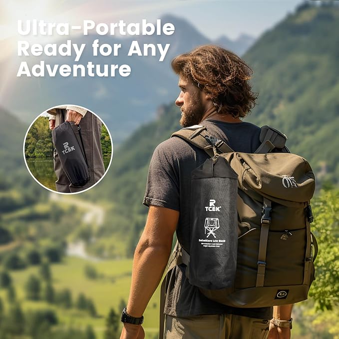 Portable Camping Chair - SwivelCore 180 Swivel & Auto-Return, Small Compact Lightweight Folding Chairs for Adults, Outdoor Backpack Chair for Adventures, Setup in Seconds, Support 300 LBS