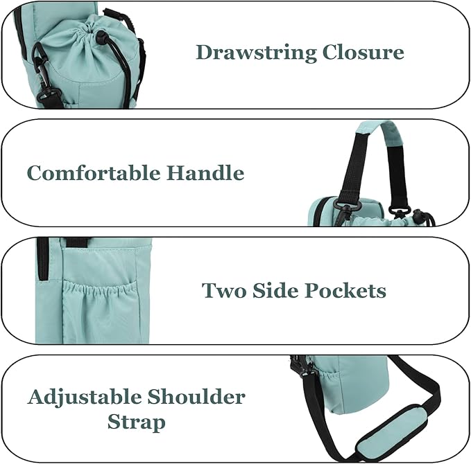 Water Bottle Holder with Strap, 32/40oz Insulation Water Bottle Carrier Bag with Phone Pocket, Water Bottle Sling Bag Crossbody Water Bottle Holder for Hiking Walking