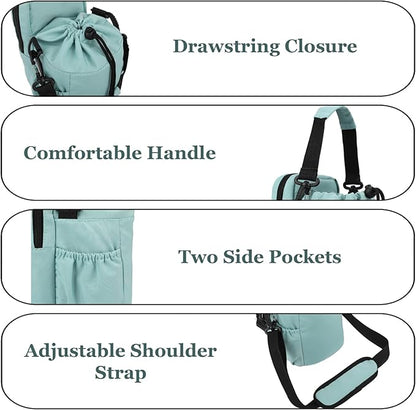 Water Bottle Holder with Strap, 32/40oz Insulation Water Bottle Carrier Bag with Phone Pocket, Water Bottle Sling Bag Crossbody Water Bottle Holder for Hiking Walking