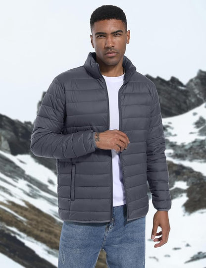 TACVASEN Men's Lightweight Puffer Jacket Winter Quilted Puffy Jackets Warm Water-Resistant Windproof Insulated Coats
