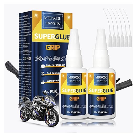 Grip Glue 100g, Instant Handlebar Grip Glue for Dirt Dikes, Motorcycle, Ebike, Bicycle, Heavy Duty Handle Grip Adhesive for ATV Grips,Tool Handle,Snowmobile
