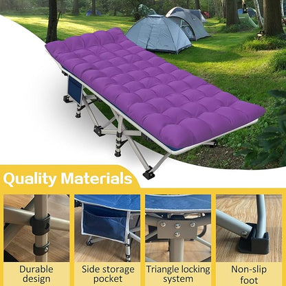 2 Pack Camping Cot with Comfortable Mattress 2 Person Camping Bed Cots for Sleeping Sleeping Cot Folding Cot Heavy Duty with Carry Bag for Home Outdoor Travel