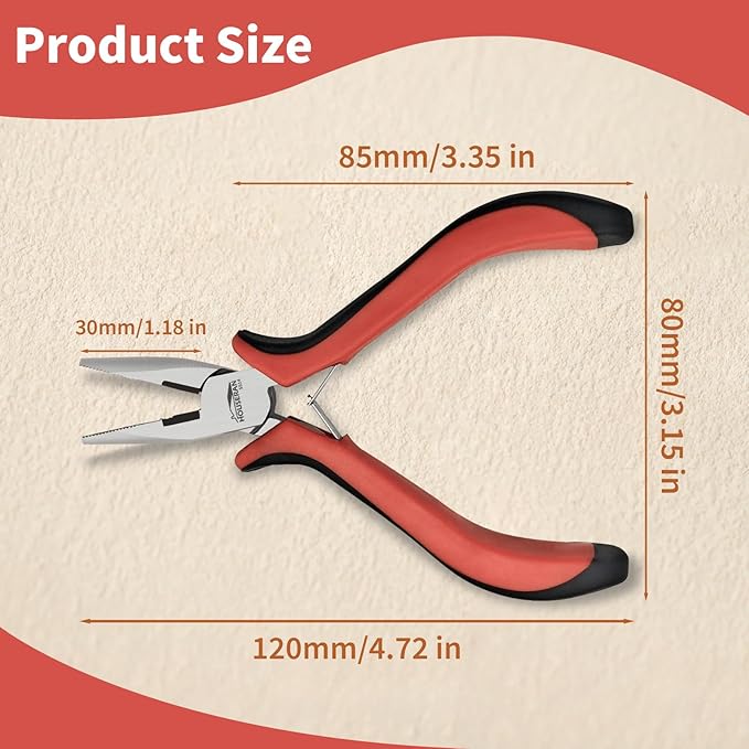 Small Needle Nose Pliers 5"-5 Pack Mini Needle Nose Pliers, Spring Loaded Needle Nose Pliers, Jewelry Pliers Needle Nose for Jewelry Making