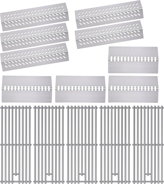 9MM 16517 Grill Grates 16GA Grill Heat Plates for 16631 16520 Bull Grill Replacement Parts, BBQ Bull Brahma 5 Burner 57568, 57569, 57568CE, 57568AGA, 57569CE, 57569AGA, Stainless Steel Grids