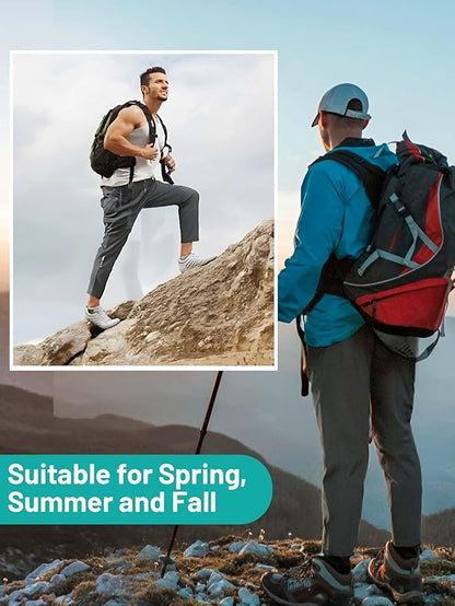 Men's Hiking Pants Quick-Dry Lightweight Sweatpants Outdoor Fishing Pants Water Resistant with Zipper Pockets