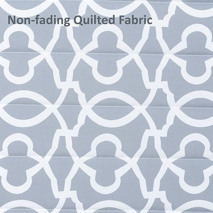 SUNCREAT Double Quilted Hammock with Hardwood Spreader Bar, Extra Large Soft Pillow, Heavy Duty 2 Person Hammock for Indoor, Outdoor, Grey Pattern