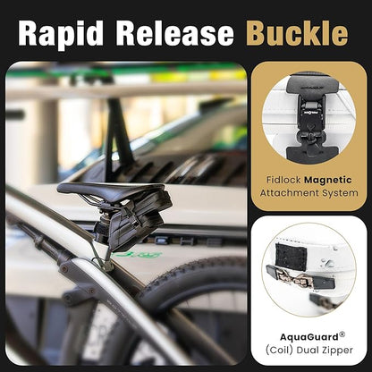 Lumiere & Co. Magnetic Quick-Release Bike Saddle Bag – Double Compartment, Low-Profile Brick Design, Designed with Fidlock's Magnetic Black V Buckle Attachment System, Mach X (White)