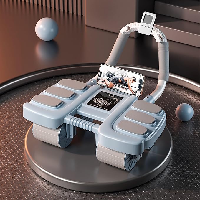 2025 New Ab Wheel Roller with Elbow Support - Automatic Rebound Abdominal Wheel Roller, The Upgraded Four-wheel Abdominal Wheel Core Workout Equipment Home Gym Abs Machine