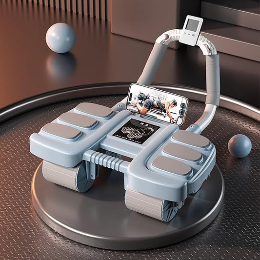 2025 New Ab Wheel Roller with Elbow Support - Automatic Rebound Abdominal Wheel Roller, The Upgraded Four-wheel Abdominal Wheel Core Workout Equipment Home Gym Abs Machine