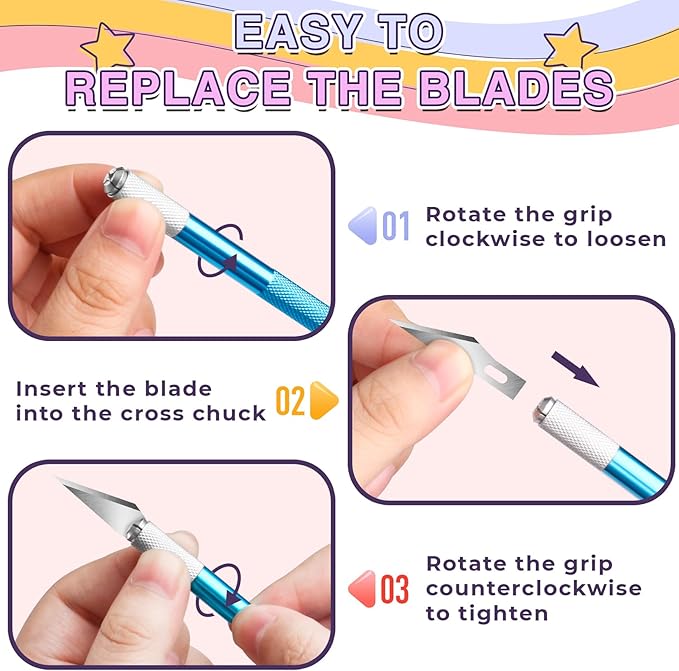 DIYSELF 20 Pack Exacto Knife - Craft Hobby Knife - Precision Exactly Knife for Art Crafting (Black)