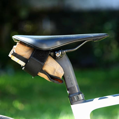 Blossom Bike Saddle Roll Bag - Bike Tool Kit Holder - Water Resistant & Durable Cordura Fabric - Under Seat cycling accessories - mountain bike accessories - ebike saddle bags (Brown)