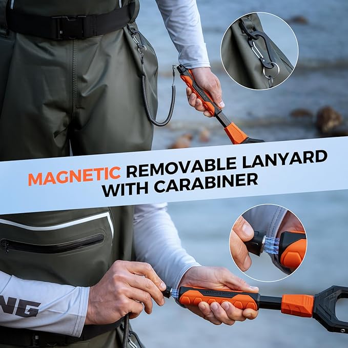 KastKing Titanet Fishing Net, Durable Aluminum Handle, Non-Slip Hi-Vis Grip, Compact Bag & Lanyard, Ideal for Kayak, Lake, Fly, or River Fishing, 2 Net Options