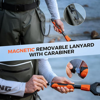 KastKing Titanet Fishing Net, Durable Aluminum Handle, Non-Slip Hi-Vis Grip, Compact Bag & Lanyard, Ideal for Kayak, Lake, Fly, or River Fishing, 2 Net Options