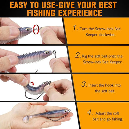 Dovesun 12PCS/25PCS Weighted Swimbait Hooks Weighted Fishing Hooks for Saltwater Freshwater EWG Worm Weedless Hooks for Bass Fishing 3/0 4/0 5/0