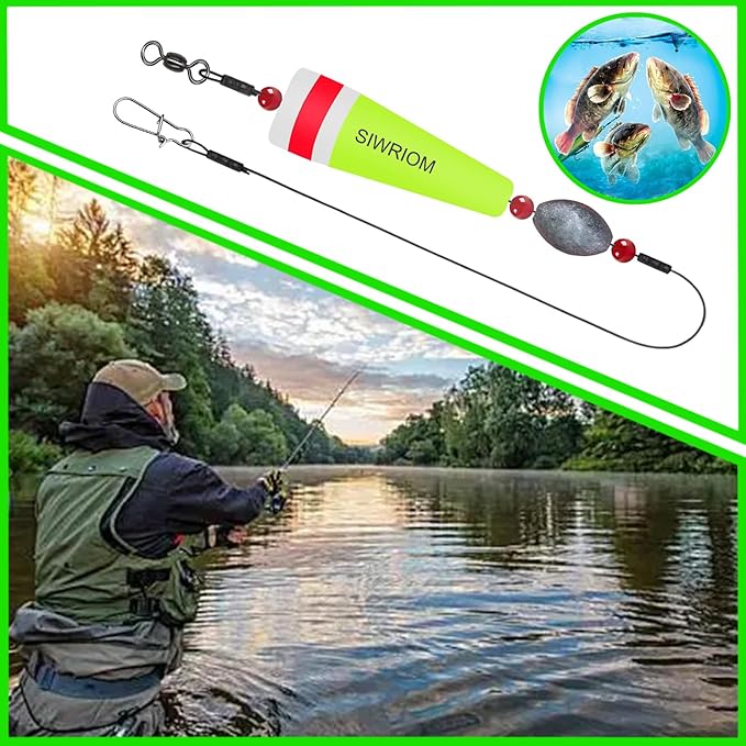 Popping Corks Floats for Saltwater Fishing Bobber, 4PCS Weighted Bobbers Inshore Fishing Popping Cork Float Rig Rattle Popper for Redfish Speckled Trout Sheepshead Flounder Fishing Tackle